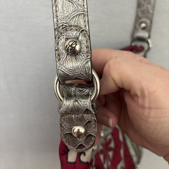 Genna De Rossi Faux Leather Snakeskin Metallic Gray Pink Boho Metal Punk Retro - Picture 14 of 16